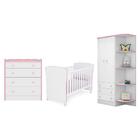 Quarto Infantil Roupeiro, Cômoda Trocador Berço Branco/rosa