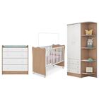 Quarto Infantil Roupeiro Trocador Berço Branco/carvalho
