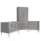 Quarto Infantil Theo 2 Portas Com Pés Madeira Natural - Relle