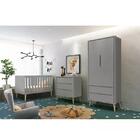 Quarto Infantil Theo 2 Portas Com Pés Madeira Natural - Relle