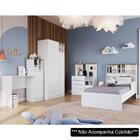 Quarto Juvenil Completo 4 Peças House A05 Branco - Mpozenato