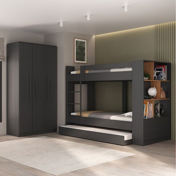 Quarto Juvenil Completo Com Beliche E Guarda Roupa Nápoles Espresso ...