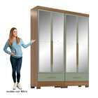 Quarto Modulado 100% Mdf 2 Peças 4 Portas 2 Gavetas Com Espel