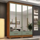 Quarto Modulado 100% Mdf 2 Peças 4 Portas 2 Gavetas Com Espel