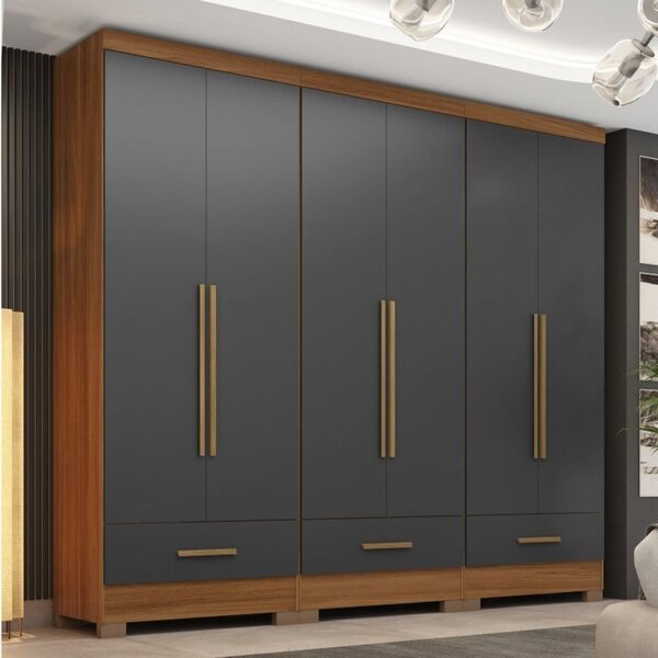 Quarto Modulado 100% Mdf 3 Peças 6 Portas 3 Gavetas Smart Plu