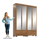 Quarto Modulado 2 Peças 4 Portas 2 Gavetas Com Espelhos Smart