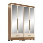 Quarto Modulado 2 Peças 4 Portas 2 Gavetas Com Espelhos Smart