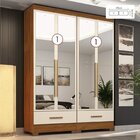 Quarto Modulado 2 Peças 4 Portas 2 Gavetas Com Espelhos Smart