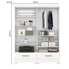 Quarto Modulado 2 Peças 4 Portas 2 Gavetas Com Espelhos Smart