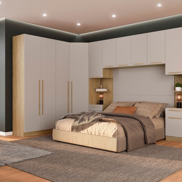 Quarto Modulado 3 Guarda Roupas 2 Mesas De Cabeceira 1 Módulo
