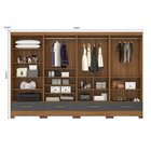 Quarto Modulado 4 Peças 8 Portas 4 Gavetas Com Espelhos Smart