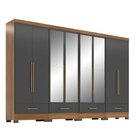 Quarto Modulado 4 Peças 8 Portas 4 Gavetas Com Espelhos Smart