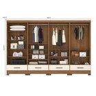Quarto Modulado 4 Peças 8 Portas 4 Gavetas Smart Plus Cinamom