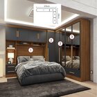 Quarto Modulado Casal 100% Mdf 4 Peças 5 Portas 4 Gavetas Com