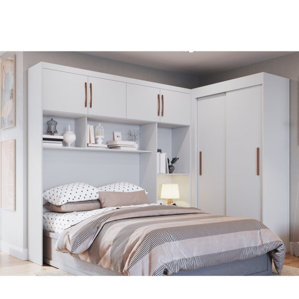 Quarto Modulado Casal 2 Peças Guarda Roupa 2 Portas 2 Gavetas