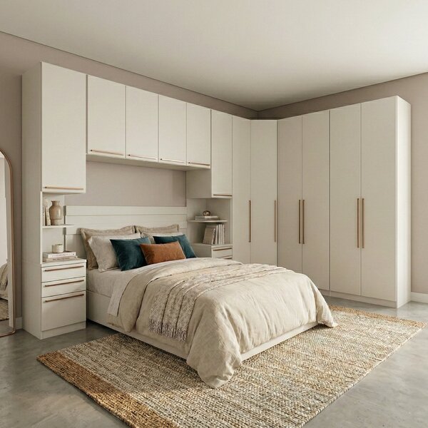 Quarto Modulado Casal 7 Peças 12 Portas 9 Gavetas Seletto Are