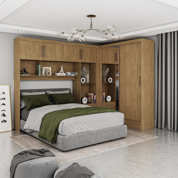 Quarto Modulado Casal Com Espelho 6 Portas Belém Plus Carioca