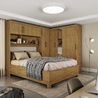 Quarto Modulado Casal Com Espelho E Cama 7 Portas Belém Plus