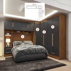 Quarto Modulado Casal Completo 4 Peças 5 Portas 4 Gavetas Com