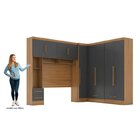Quarto Modulado Casal Completo 4 Peças 5 Portas 4 Gavetas Com