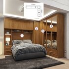 Quarto Modulado Casal Completo 4 Peças 5 Portas 4 Gavetas Com