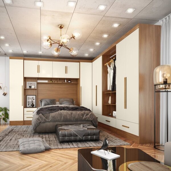 Quarto Modulado Casal Completo 6 Peças 6 Portas 5 Gavetas Com