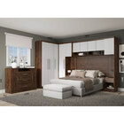 Quarto Modulado Casal Completo Selene 9 Pçs Castanho Branco M