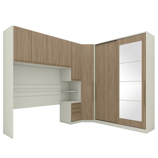 Quarto Modulado Casal Predileto 4 Peças 2 Portas Deslizante C