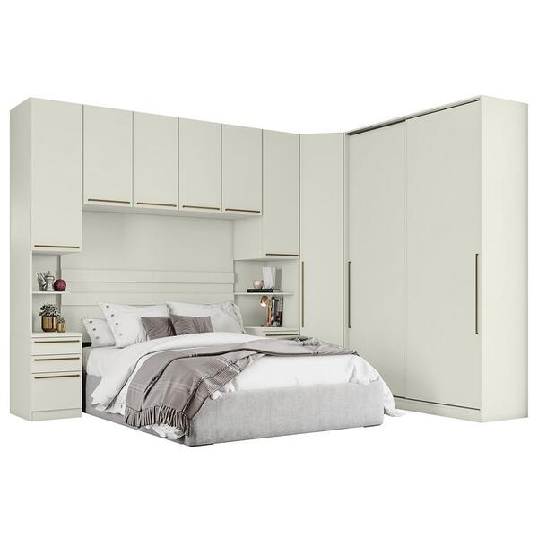 Quarto Modulado Casal Seletto 5 Peças 2 Portas Deslizante - M