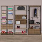 Quarto Modulado Closet 4 Módulos Quadra Vermont Base Preto