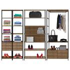 Quarto Modulado Closet 4 Módulos Quadra Vermont Base Preto