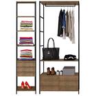 Quarto Modulado Compacto 2 Módulos Quadra Vermont Base Preto