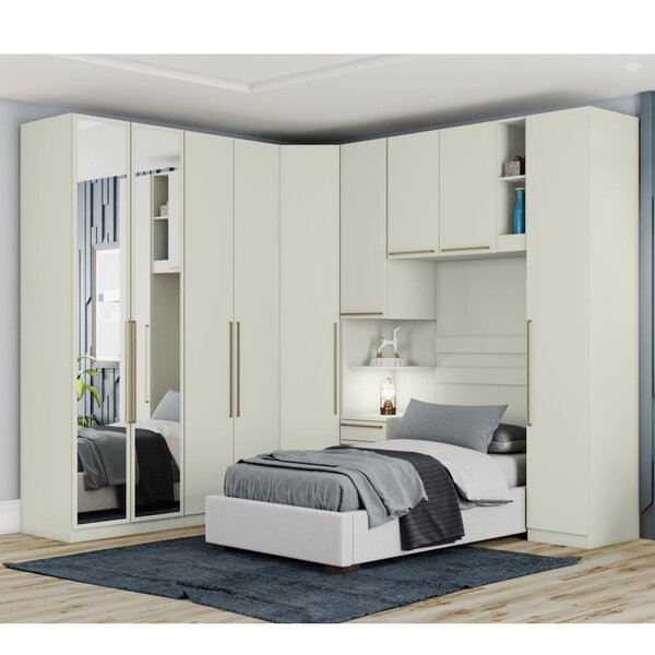 Quarto Modulado Completo Solteiro 6 Peças 9 Portas 6 Gavetas