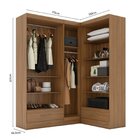 Quarto Modulado De Canto 3 Peças 5 Portas 2 Gavetas Com Espel