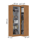 Quarto Modulado De Canto Madrid Com 3 Portas Maxel
