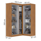 Quarto Modulado De Canto Madrid Com 5 Portas Maxel