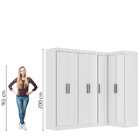 Quarto Modulado De Canto Madrid Com 7 Portas Maxel
