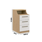 Quarto Modulado Elegance Solteiro 3 Portas - Carvalho/off Wh