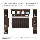 Quarto Modulado Gold Casal com Criado Mudo Cabeceira Armário