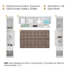 Quarto Modulado Gold Casal com Criado Mudo Cabeceira Armário
