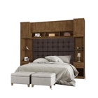 Quarto Modulado Gold Casal com Criado Mudo Cabeceira Armário