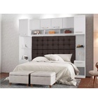Quarto Modulado Gold Casal com Criado Mudo Cabeceira Armário