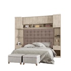 Quarto Modulado Gold Casal com Criado Mudo Cabeceira Armário