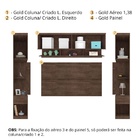 Quarto Modulado Gold Casal com Criado Mudo Cabeceira Armário