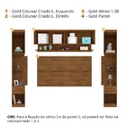 Quarto Modulado Gold Casal com Criado Mudo Cabeceira Armário