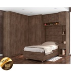 Quarto Modulado Gold F108 Solteiro com Cama Super Box - Choco