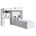 Quarto Modulado Solteiro Com 2 Camas E Escrivaninha Branco Bo