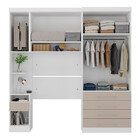 Quarto Modulado Solteiro Com Guarda-roupas Maleiro E Cabeceir