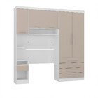 Quarto Modulado Solteiro Com Guarda-roupas Maleiro E Cabeceir