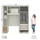 Quarto Modulado Solteiro Completo 5 Portas 6 Gavetas Areia Hp